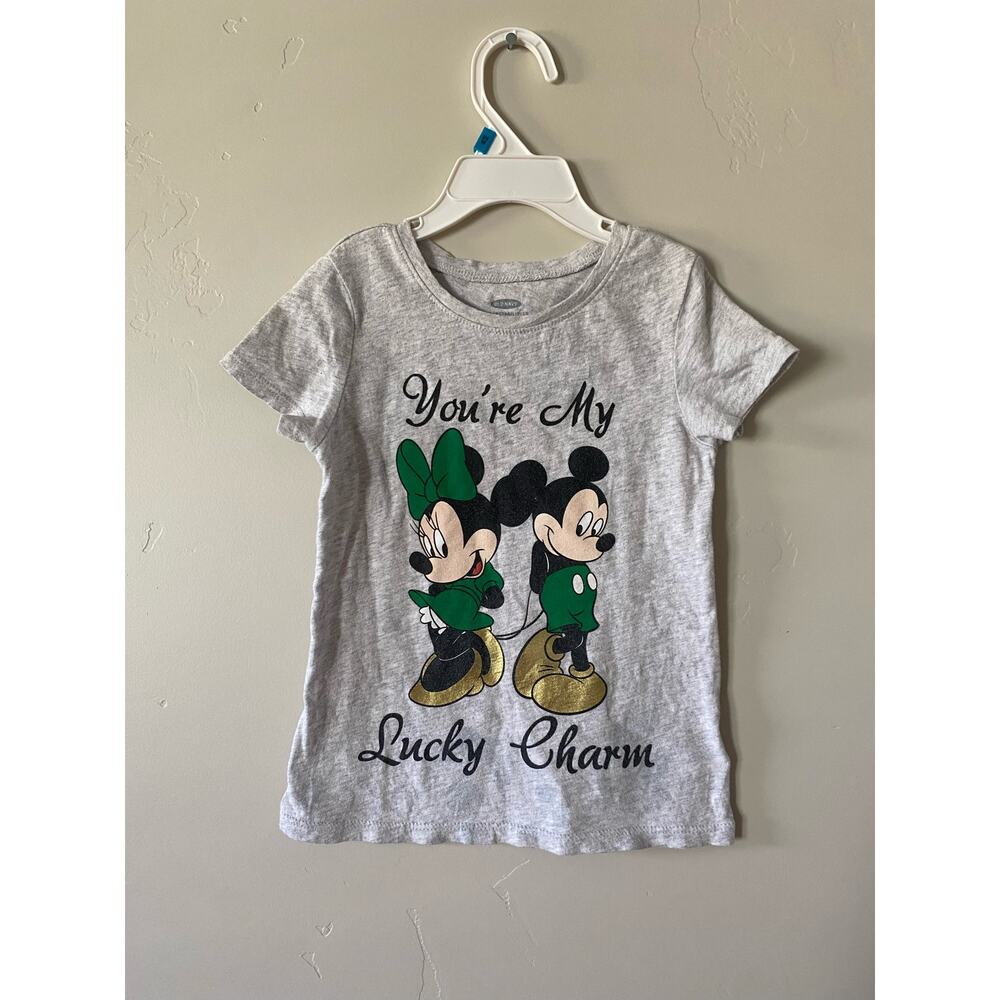 Old Navy Disney Mickey and Minnie "You're My Lucky Charm" St. Patricks Day Tee